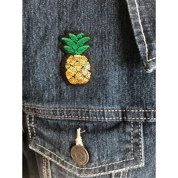 Nine West Vintage America Denim Embellished Button Front Jacket XL - Picture 6 of 12